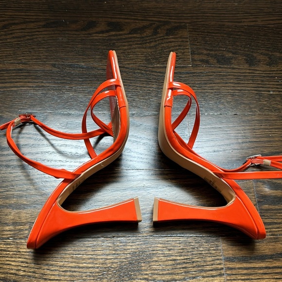 🟠 NWOT EGO- ORANGE STRAP HEEL SANDALS SIZE 6 - Picture 4 of 5